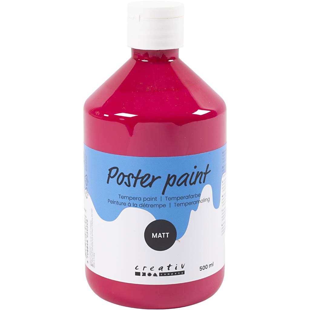 Peinture à la détrempe Creativ company mate, rouge primaire, 500 ml 1 bouteille