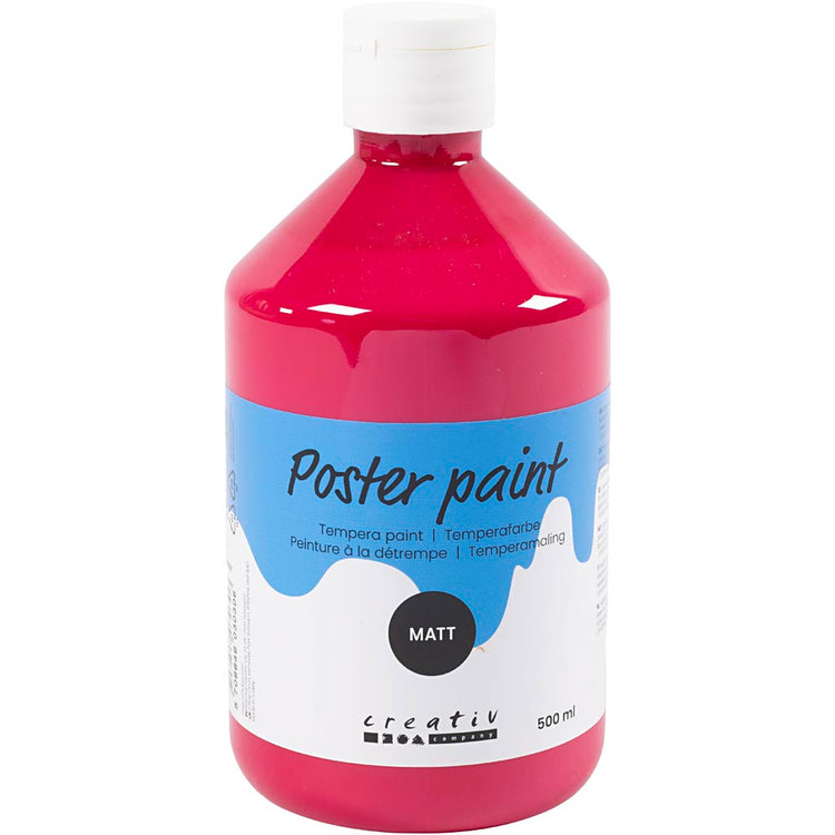 Peinture à la détrempe Creativ company mate, rouge primaire, 500 ml 1 bouteille