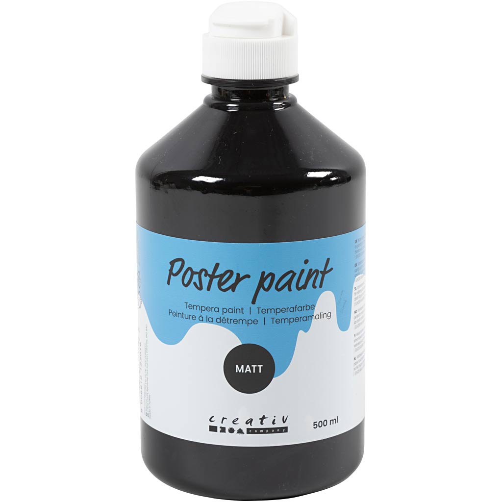 Peinture à la détrempe Creativ company mate, noire, 500 ml 1 bouteille