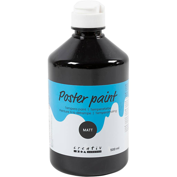 Peinture à la détrempe Creativ company mate, noire, 500 ml 1 bouteille