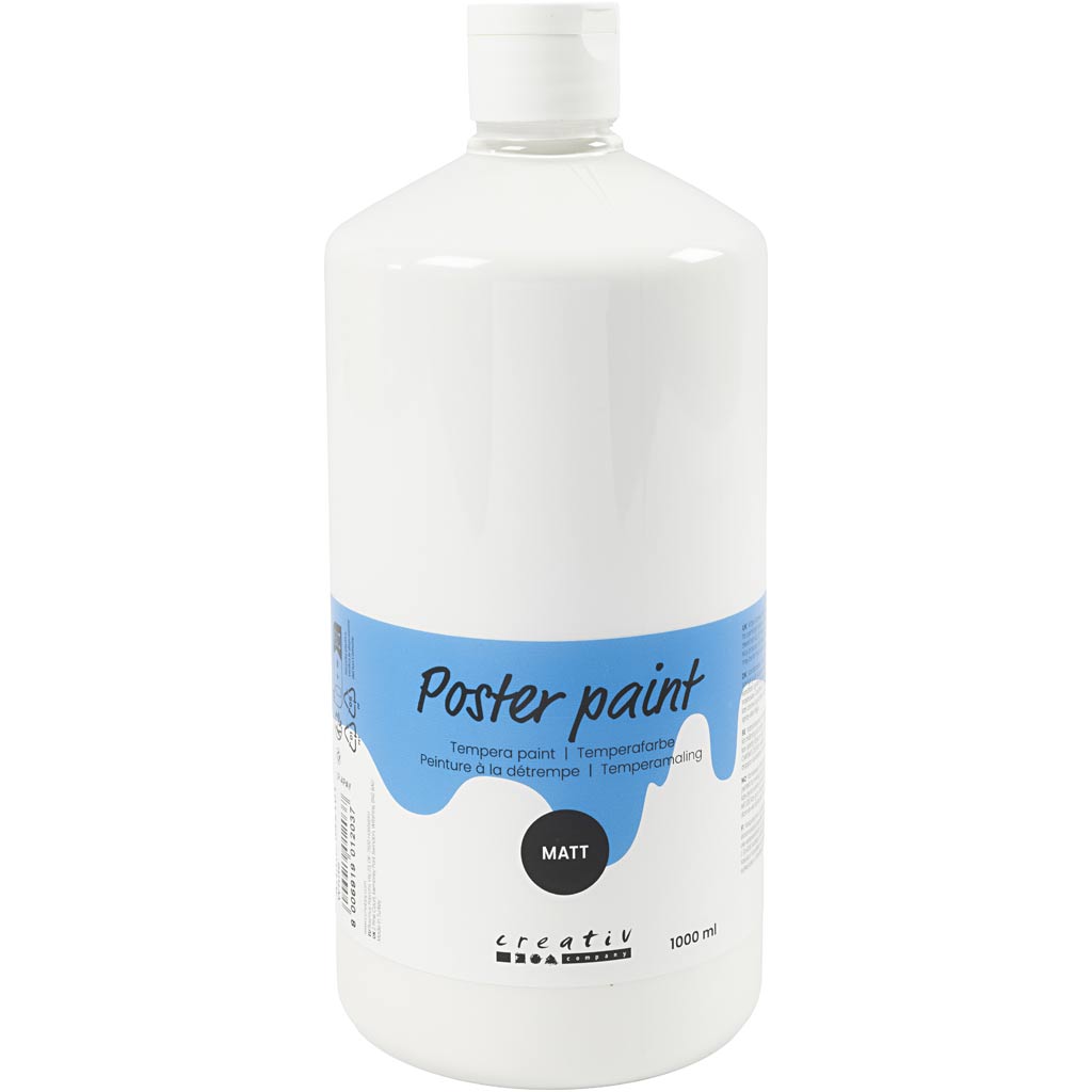 Peinture à la détrempe Creativ company mate, blanche, 1000 ml 1 bouteille