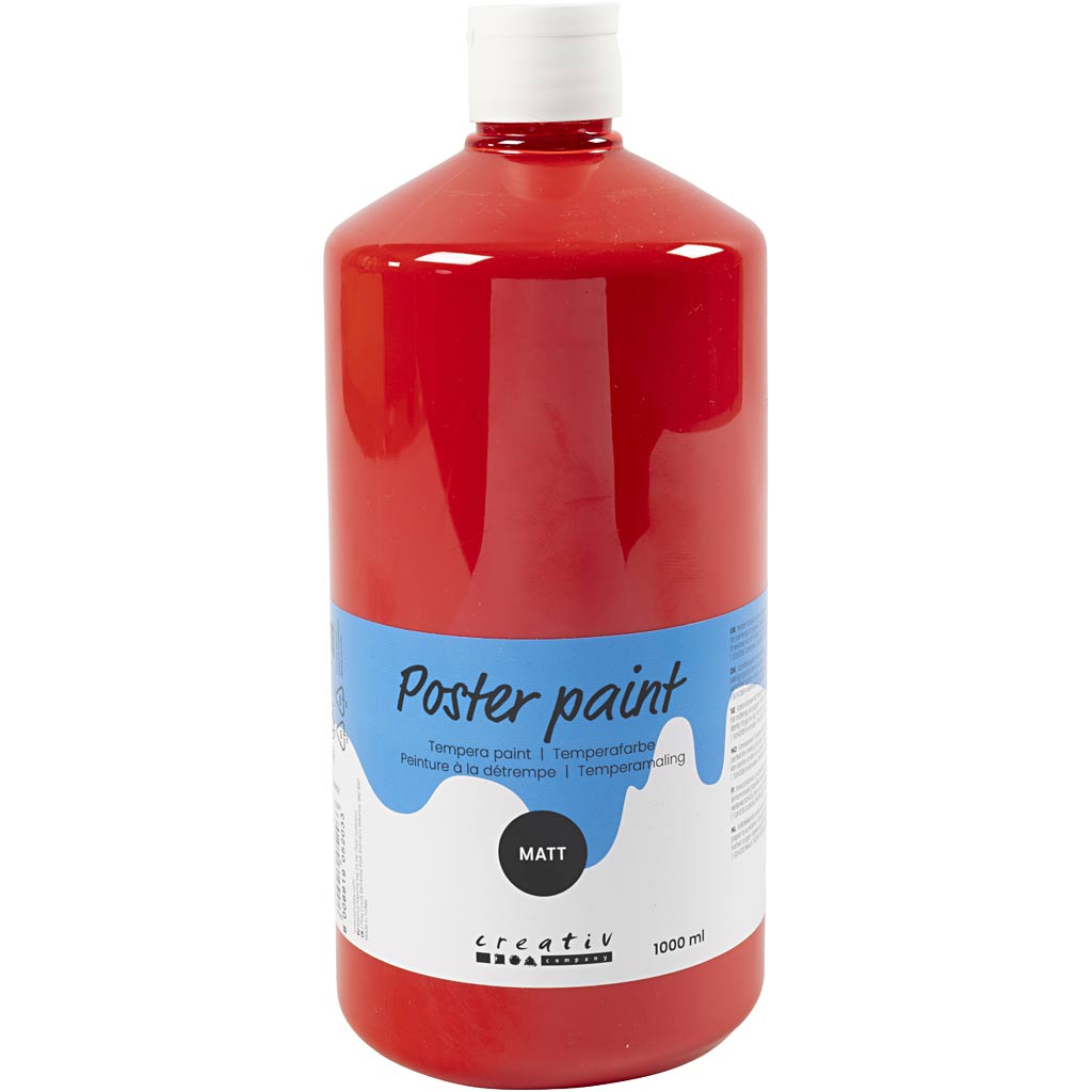Peinture à la détrempe Creativ company mate, rouge, 1000 ml 1 bouteille