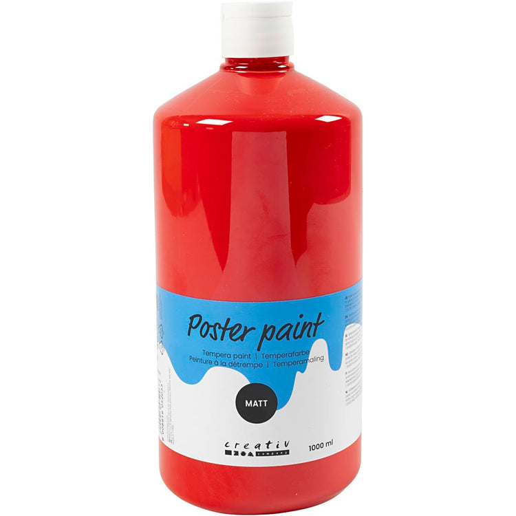 Peinture à la détrempe Creativ company mate, rouge, 1000 ml 1 bouteille