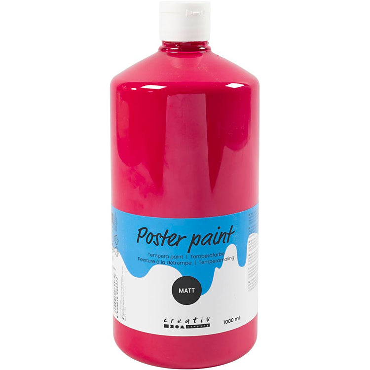 Peinture à la détrempe Creativ Company mate, rouge primaire, 1000 ml 1 bouteille
