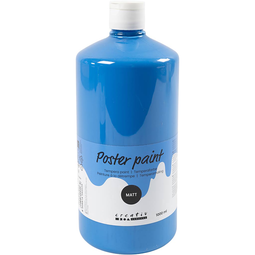 Peinture à la détrempe Creativ Company mate, bleu primaire, 1000 ml 1 bouteille
