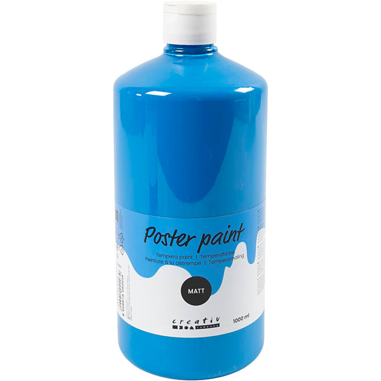 Peinture à la détrempe Creativ Company mate, bleu primaire, 1000 ml 1 bouteille