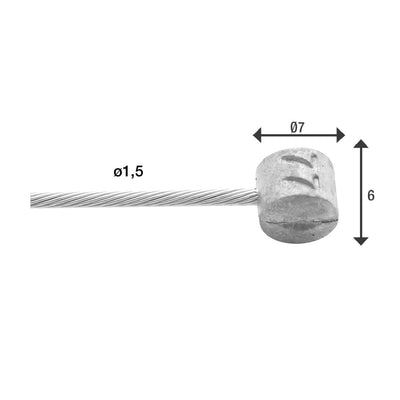 Câble intérieur de frein Elvedes 2000mm acier inoxydable ø1.5mm T-nipple (100 pièces)