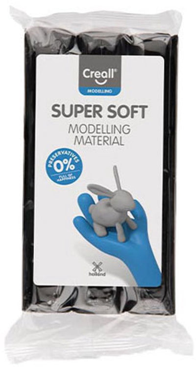 Creall argile supersoft sans conservation noire - 500gr.