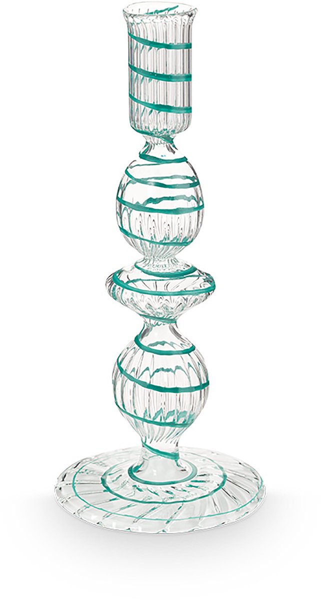 Pip studio - chandelier - accessoires pour la maison - bougeoir bleu clair - tourbillon en verre - 20 cm