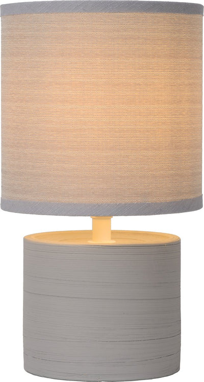 Lucide greasby - lampe de table - ø 14 cm - 1xe14 - gris - japandi