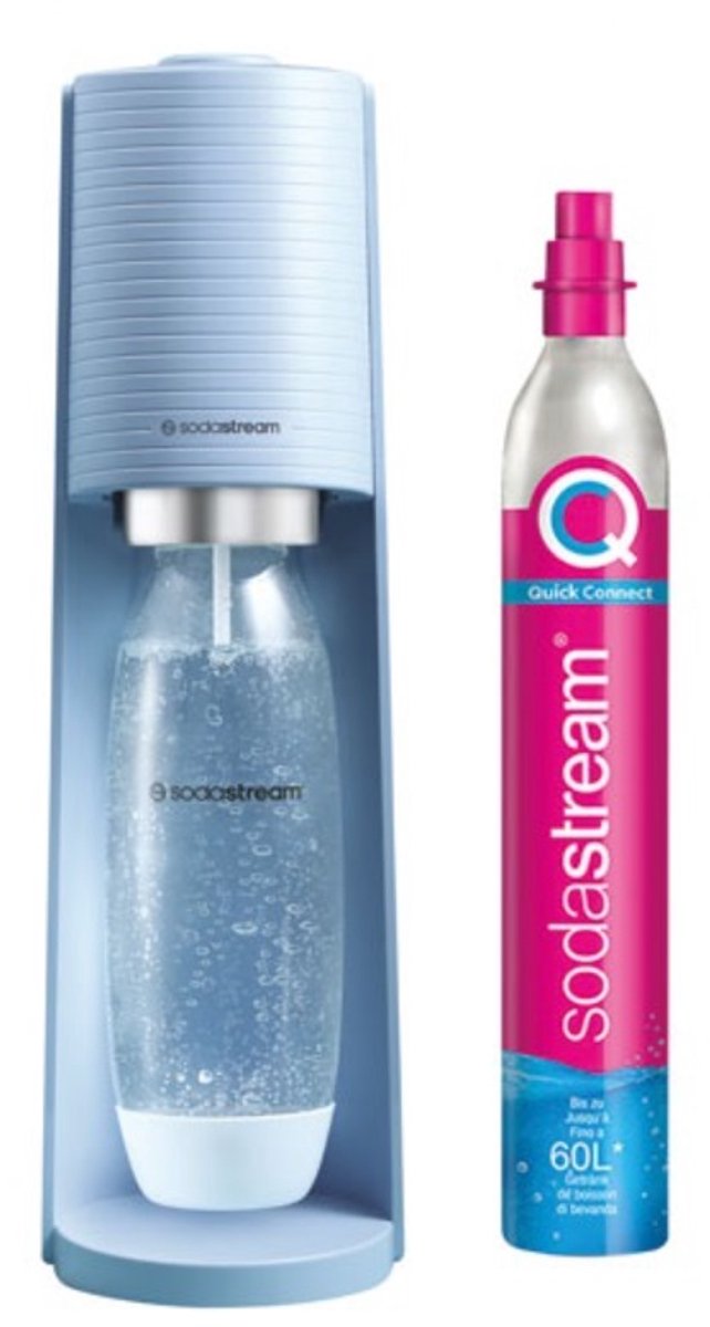 Machine à gazéifier l'eau Sodastream + bouteille 1l + 1 cylindre - bleu pastel - - 1012811333