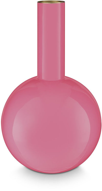 Pip studio - vase à fleurs - accessoires pour la maison - vase rose foncé - métal - 19x33cm