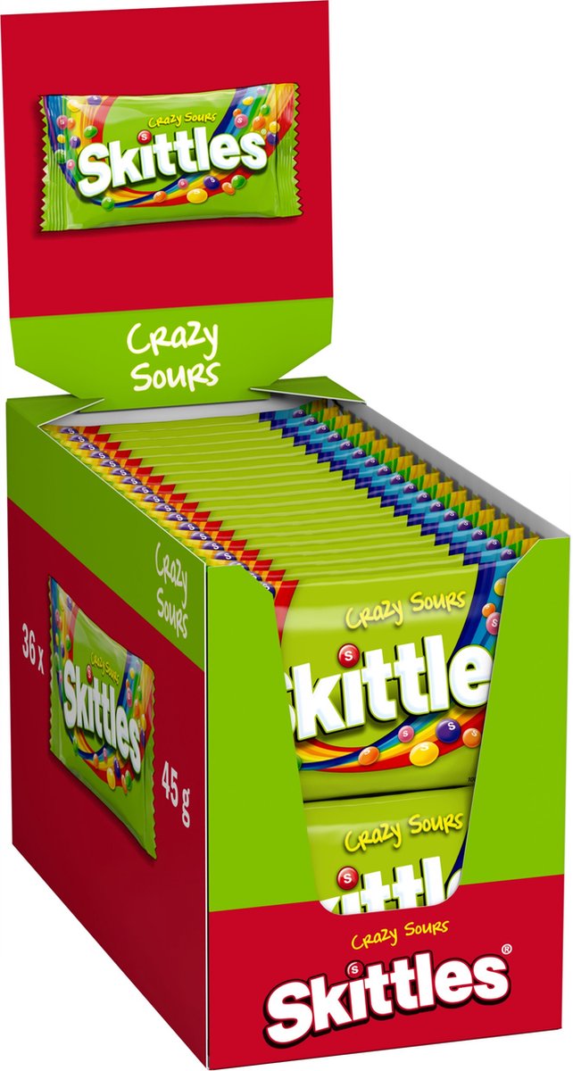Sachet Crazy Sours Skittles (36x 45gr)