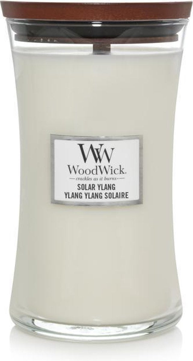 Grande bougie parfumée Woodwick Hourglass - Ylang solaire - 130 heures de combustion