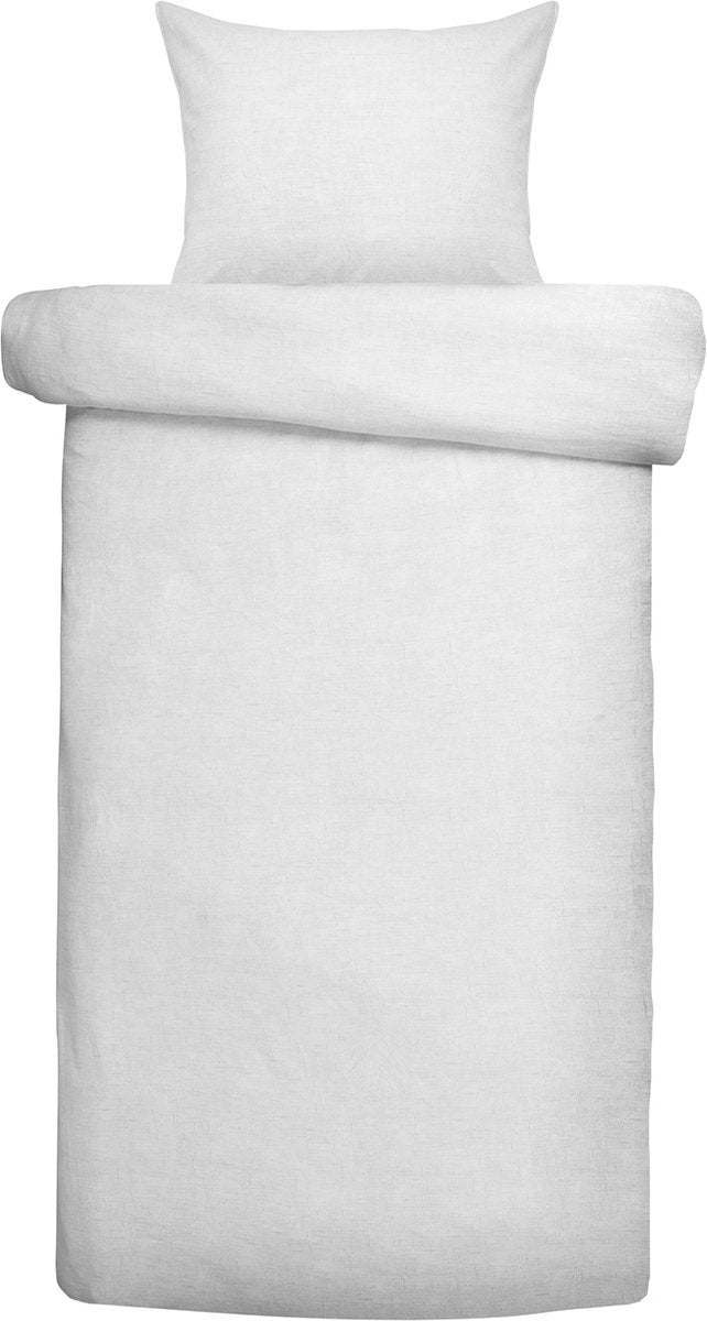 Damai - housse de couette - ebba - coton bio - 140x200 220 cm - blanc + 1 taie d'oreiller 60x70