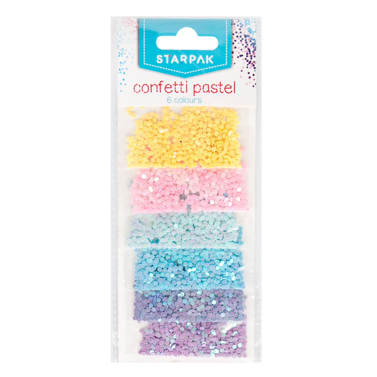 Confettis brillant pastel 2G, 6 couleurs