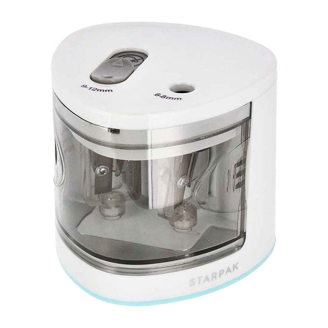 Taille-crayon électrique double, blanc