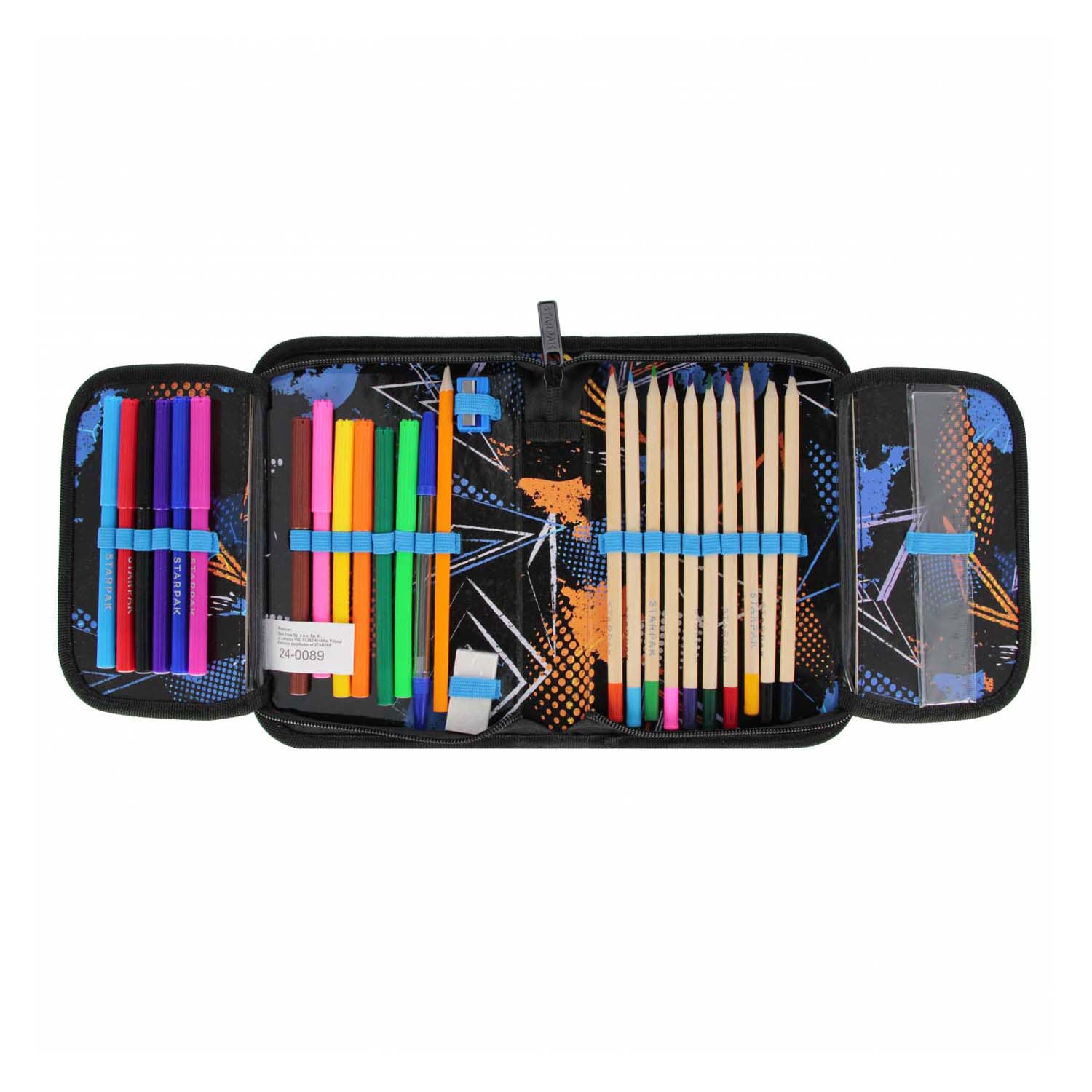 Mallette avec accessoires football bleu, 25 pcs.