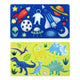 Modèle de dessin des dinosaures, cosmos