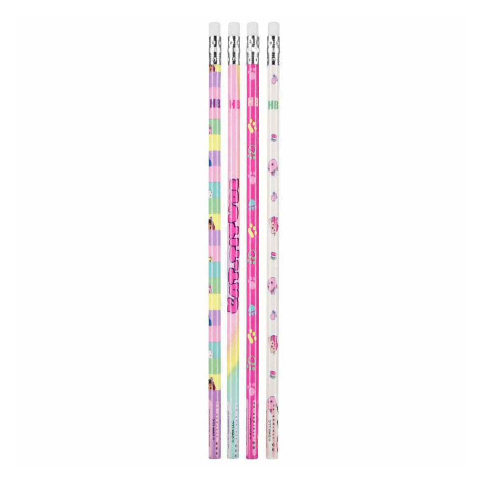 Crayon de maison de poupée Gabby avec gomme, 4 pcs.