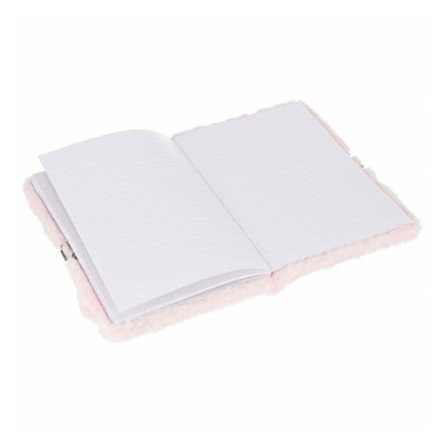 Journal intime en peluche diablotin coeur de lapin avec serrure, a5