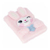 Journal intime en peluche diablotin coeur de lapin avec serrure, a5