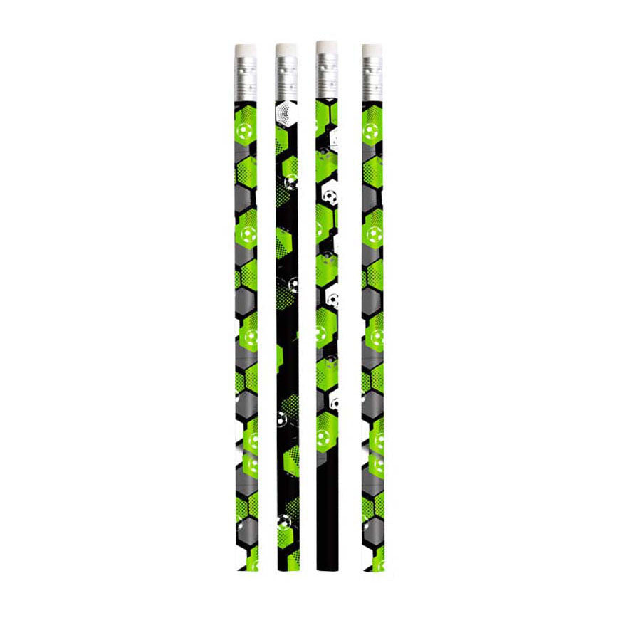 Crayons avec gomme football - 4 pcs.