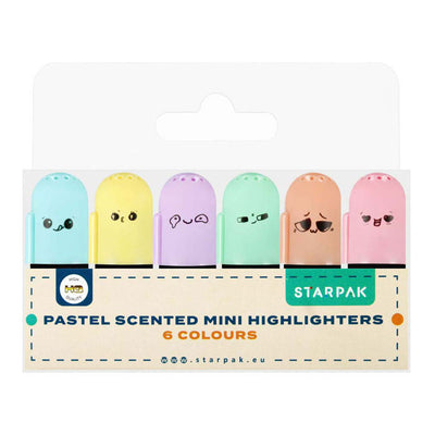 Mini surligneur parfumé pastel, 6 pcs.
