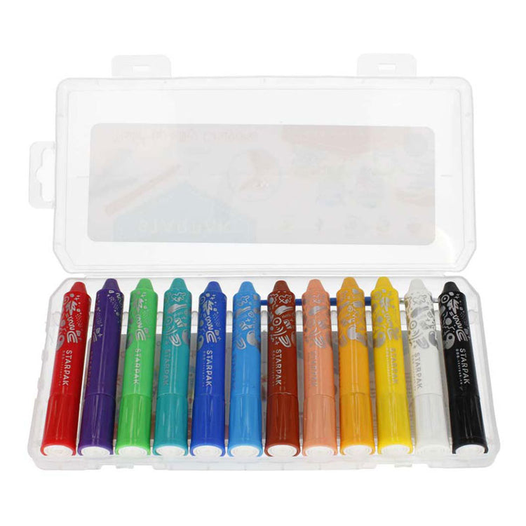 Craies soyeuses en rotation, 12 couleurs