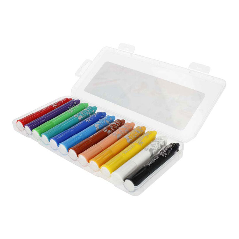 Craies soyeuses en rotation, 12 couleurs