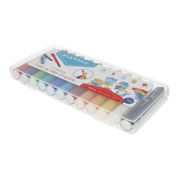Craies soyeuses en rotation, 12 couleurs