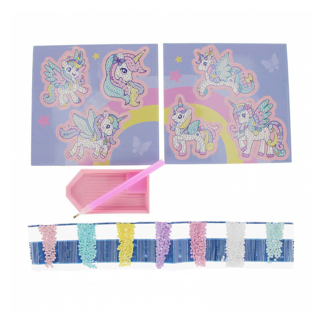Ensemble créatif licorne mosaïque diamant, 6 pièces.