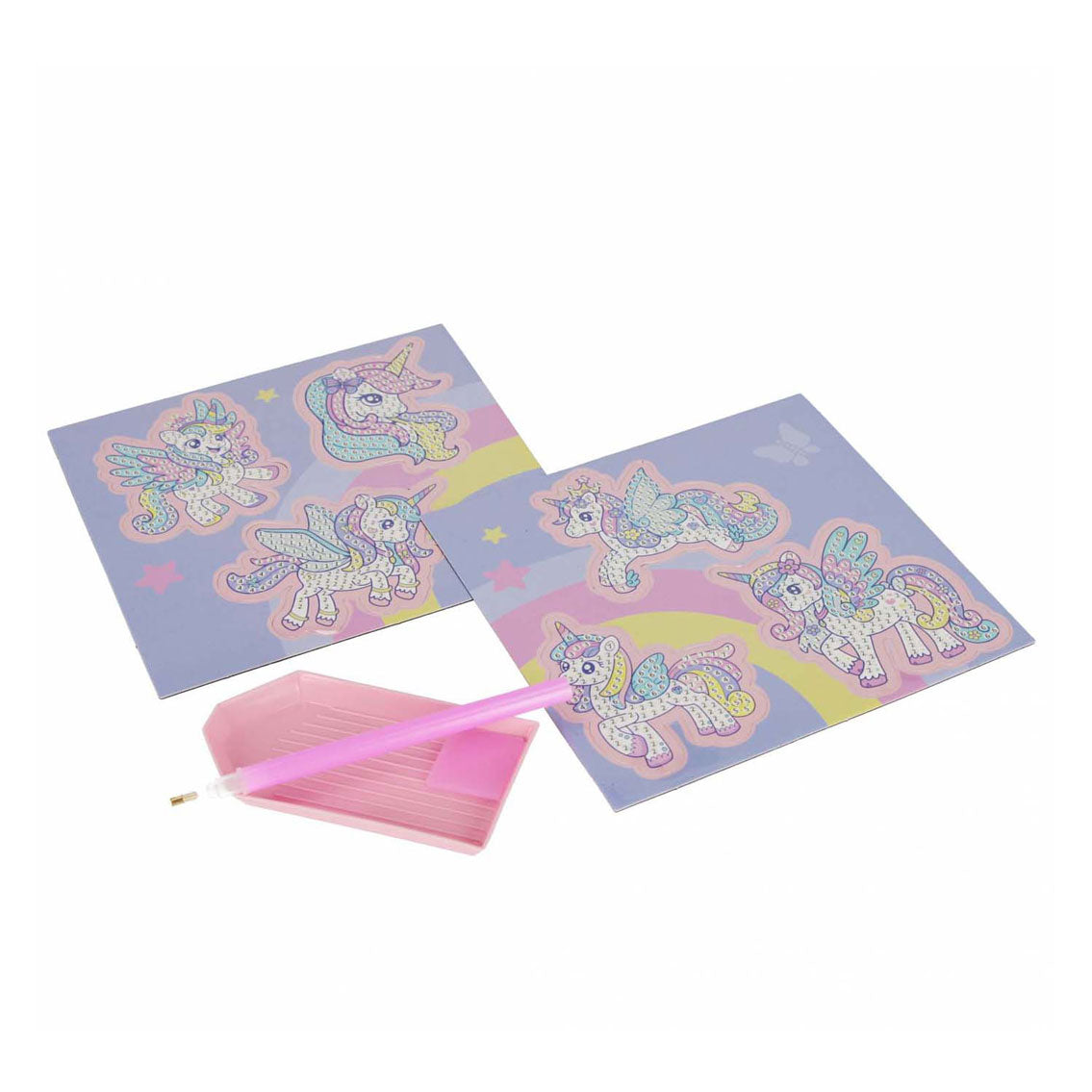 Ensemble créatif licorne mosaïque diamant, 6 pièces.