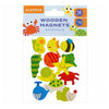 Aimants en bois animaux 40 mm, 12 pcs.