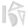 Jeu de géométrie 15 cm, 4 pièces.