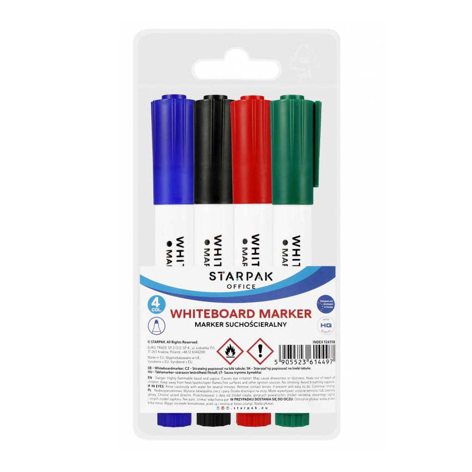 Marqueur pour tableau blanc, 4 pcs.