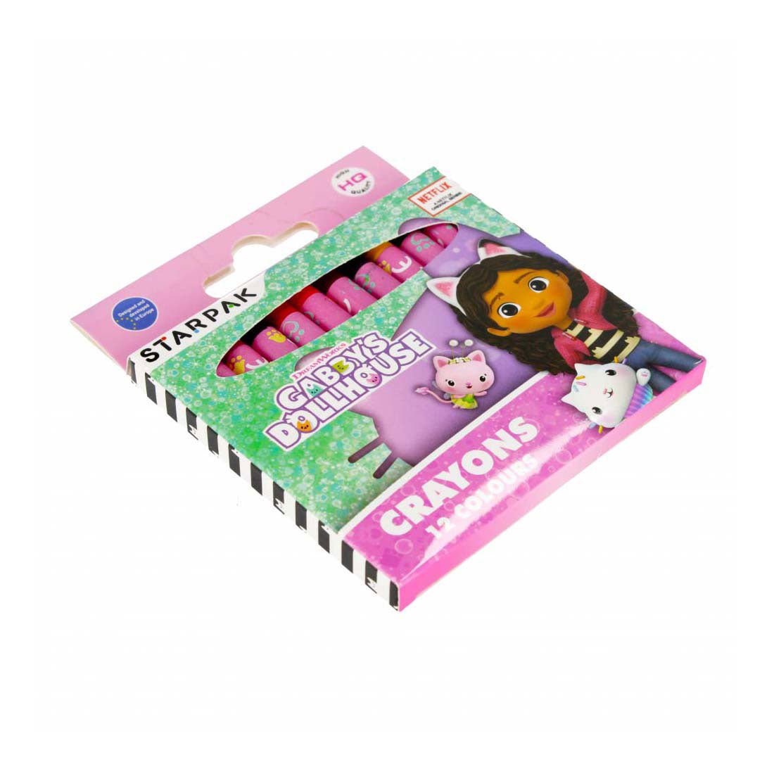 Crayon de cire maison de poupée Gabby, 12 couleurs
