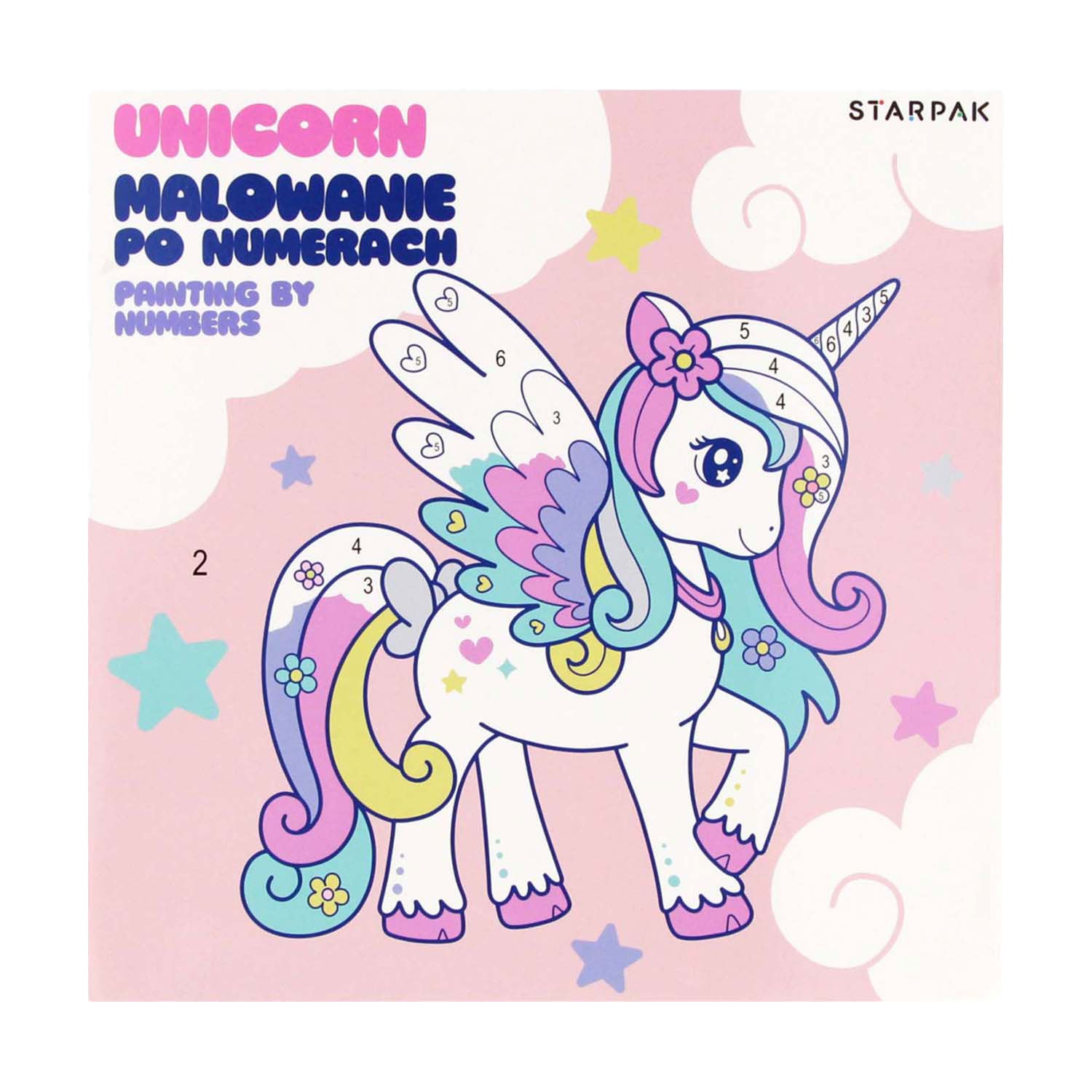 Peinture sur des chansons Unicorn 20x20cm, 6 couleurs