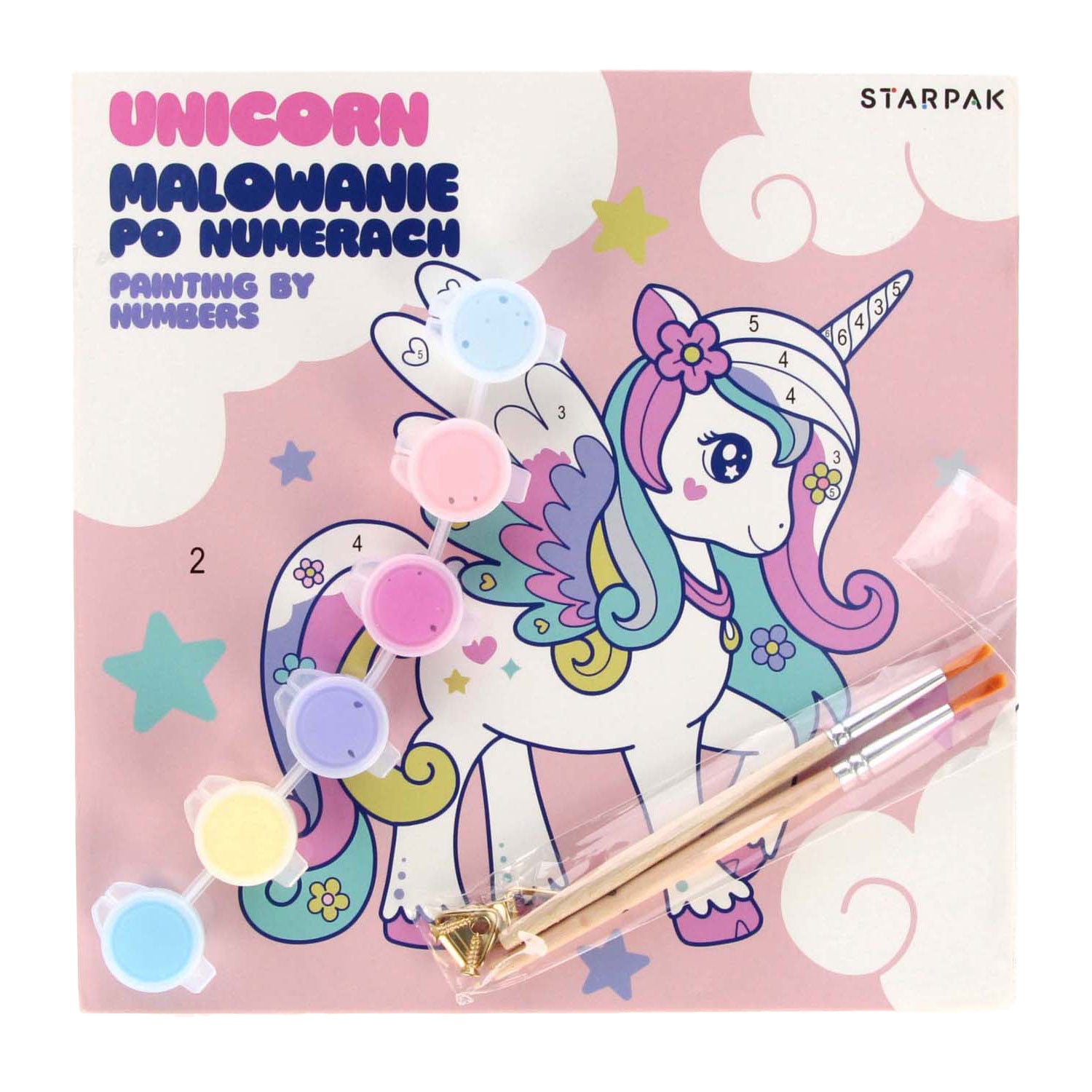 Peinture sur des chansons Unicorn 20x20cm, 6 couleurs