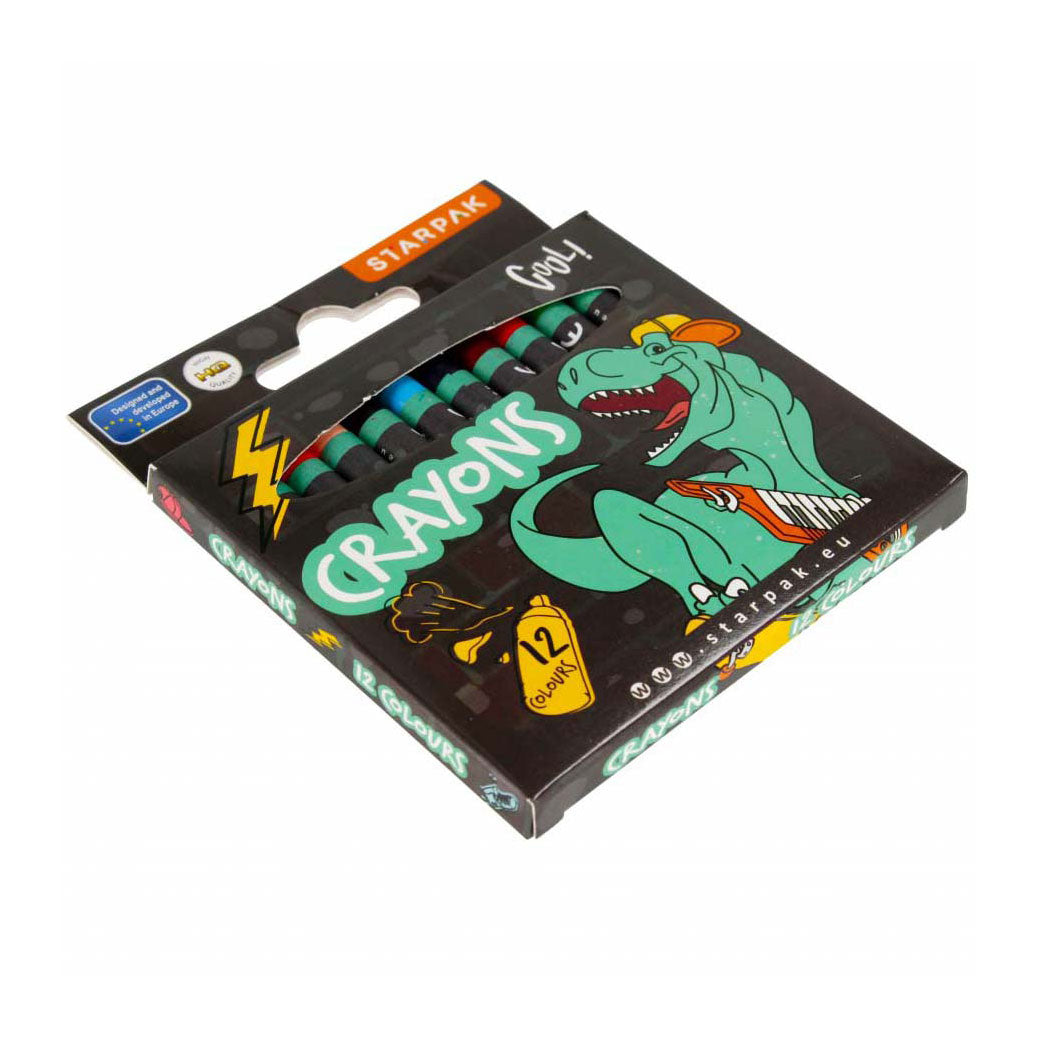 Patin à crayons de cire dinosaure, 12 pcs.