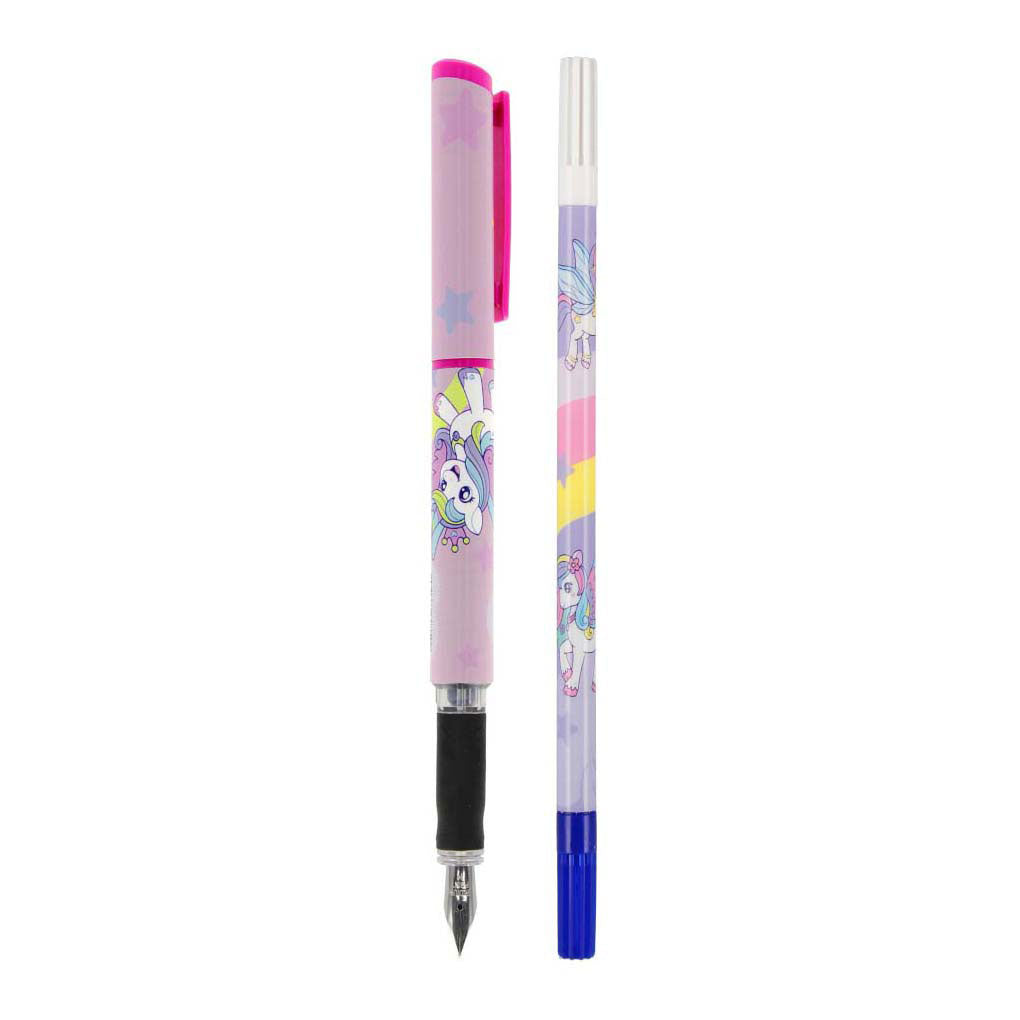 Stylo plume avec 2 recharges et dissolvant d'encre licorne