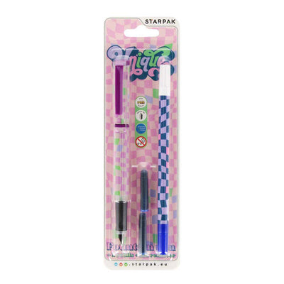 Stylo plume avec 2 recharges et dissolvant d'encre unique