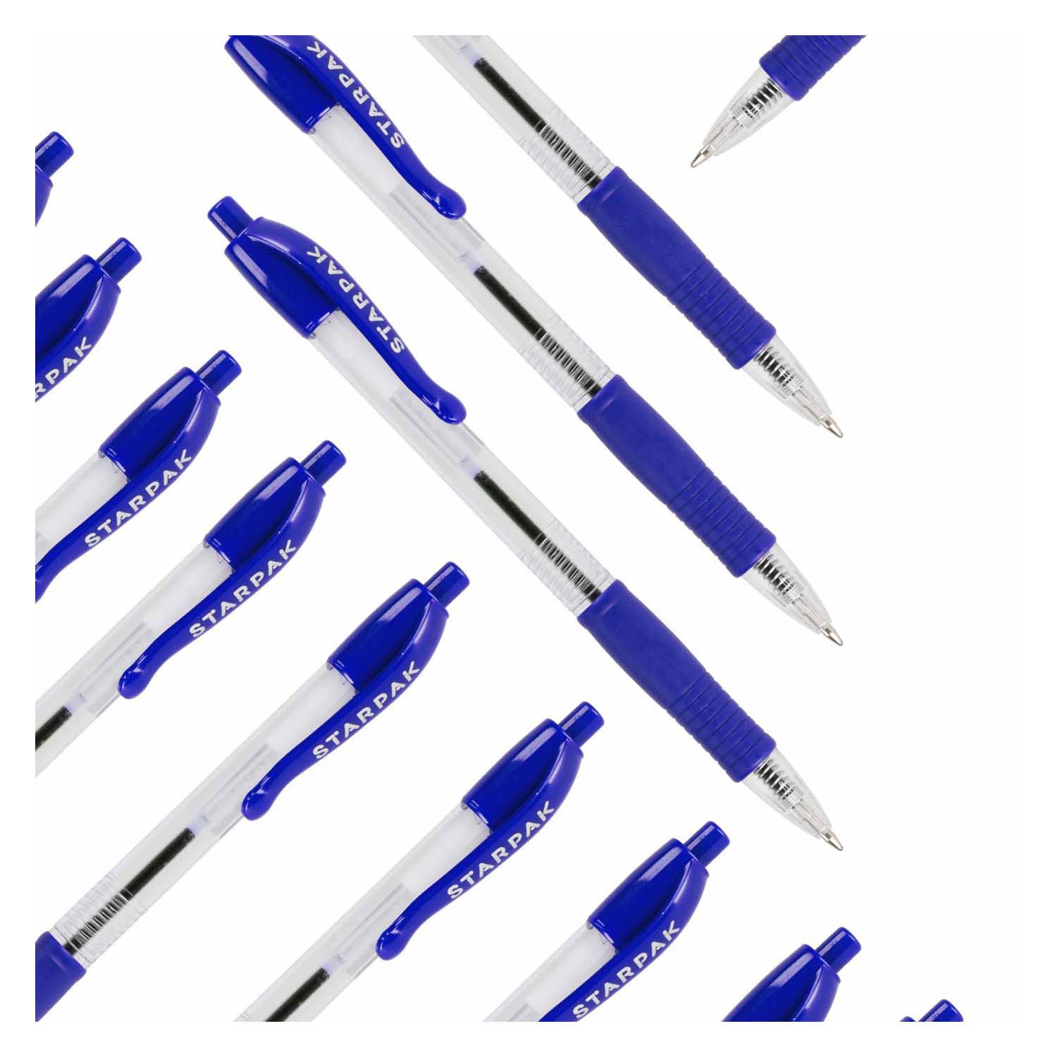 Stylo à bille avec grip bleu, 36 pcs.