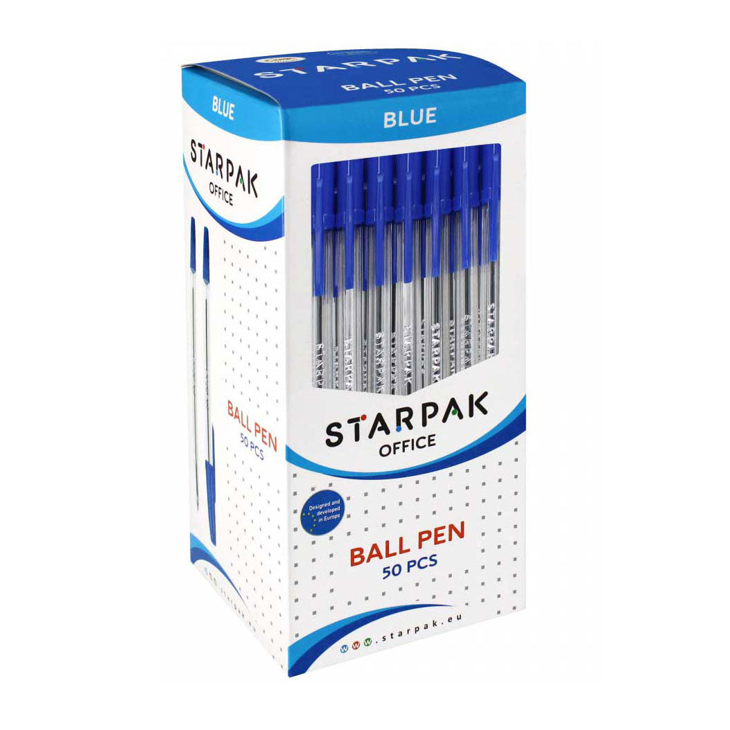 Stylo à bille avec capuchon bleu, 50 pcs.