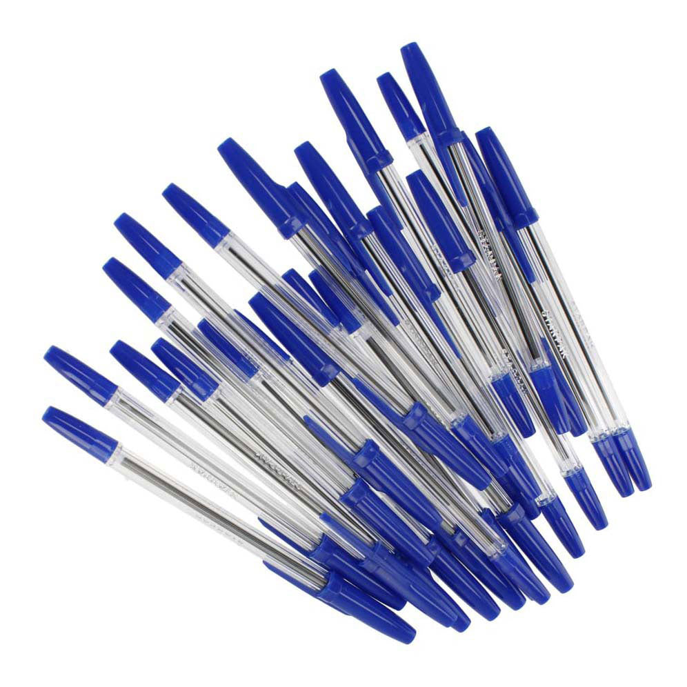 Stylo à bille avec capuchon bleu, 50 pcs.