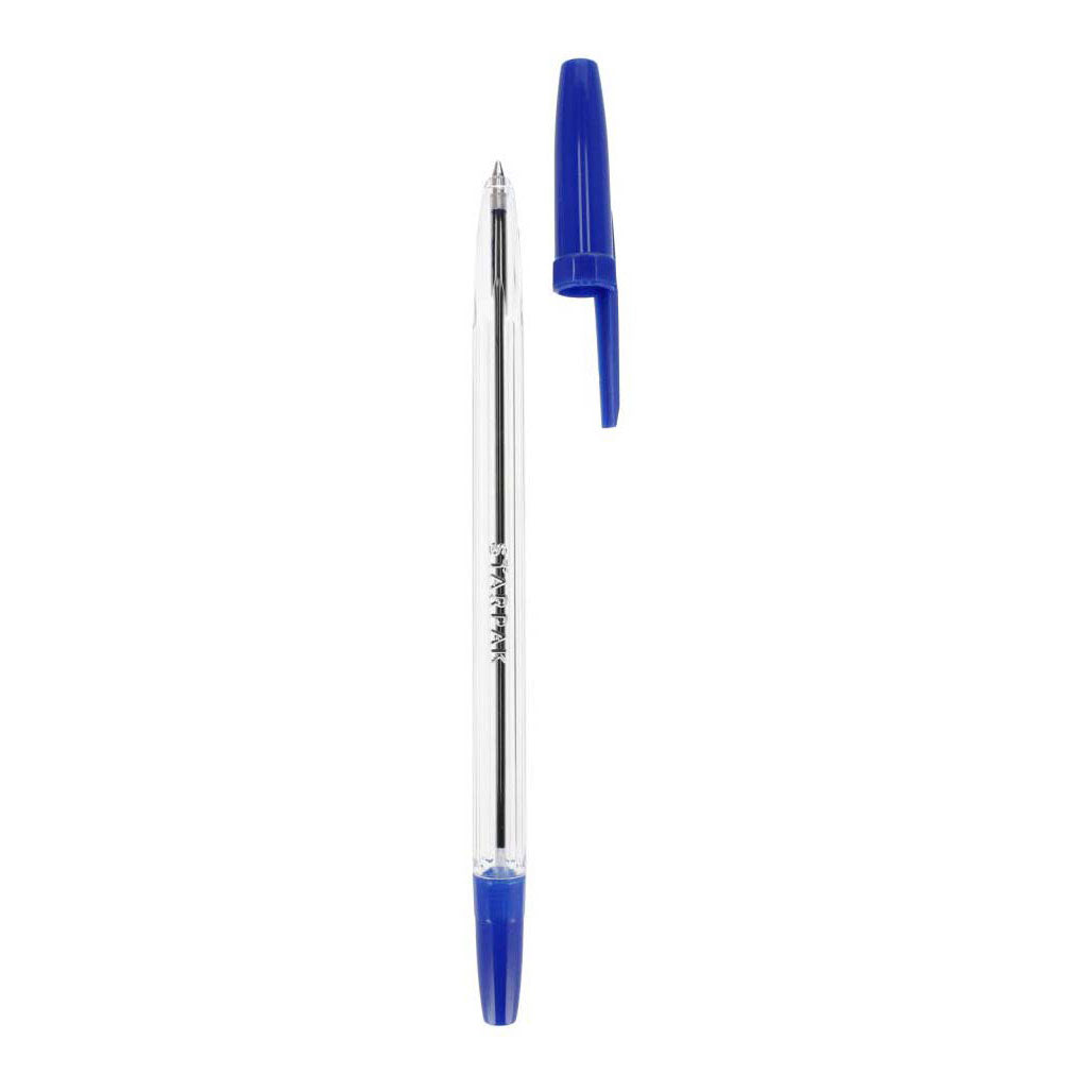 Stylo à bille avec capuchon bleu, 50 pcs.