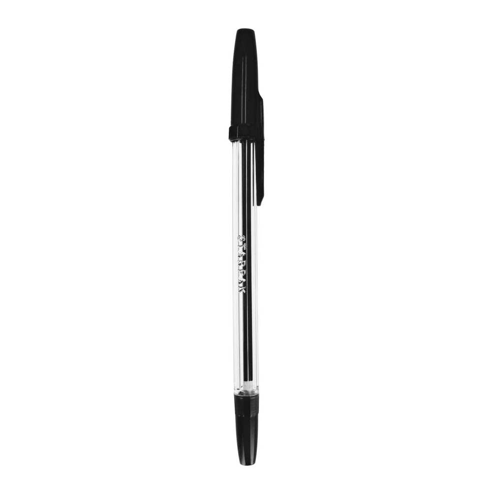 Stylo à bille avec capuchon noir, 50 pcs.