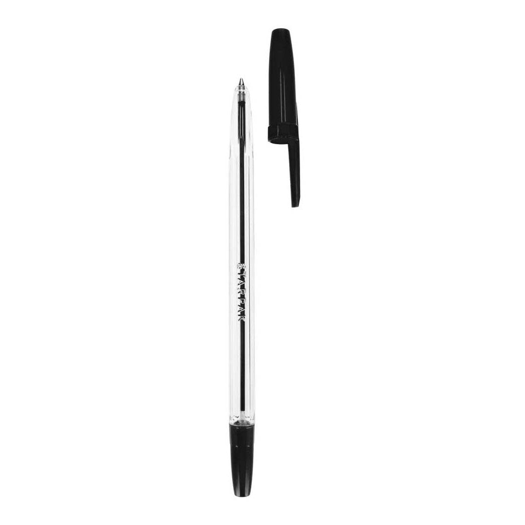 Stylo à bille avec capuchon noir, 50 pcs.