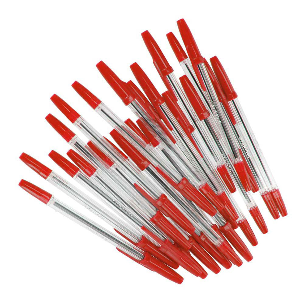 Stylo à bille avec capuchon rouge, 50 pcs.