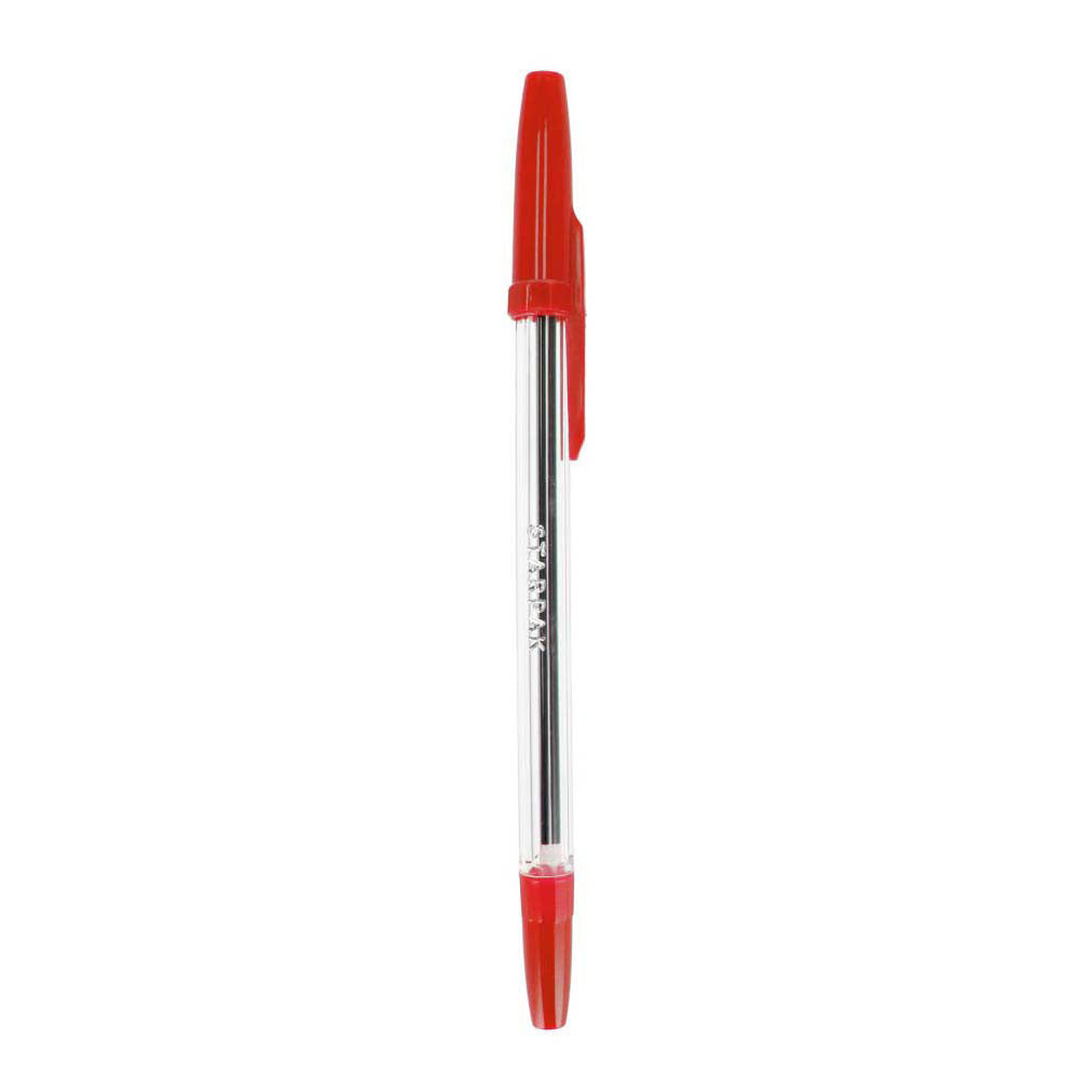 Stylo à bille avec capuchon rouge, 50 pcs.